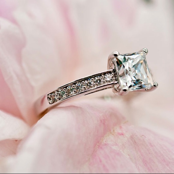 Jewelry - NWT S925 Sterling Silver Princess Cut Ring